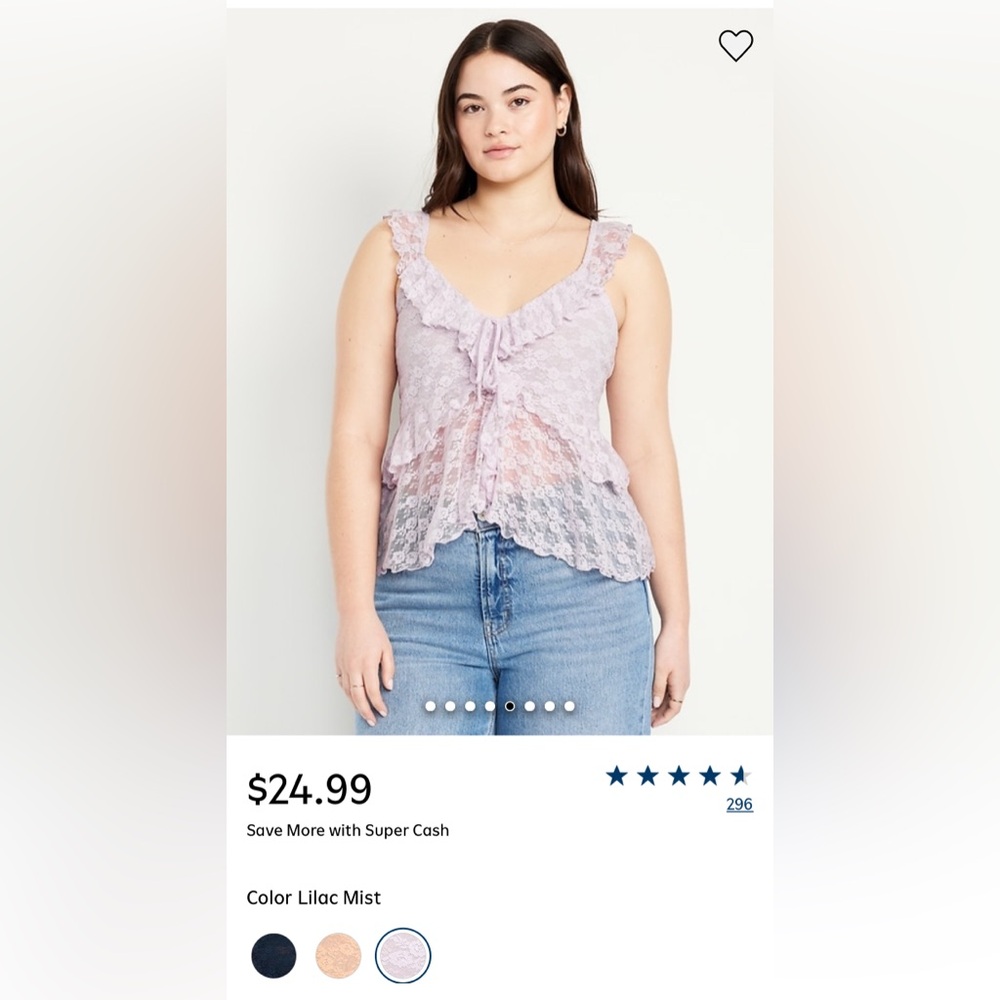 NWT- Old Navy Lavender Ruffle Tank